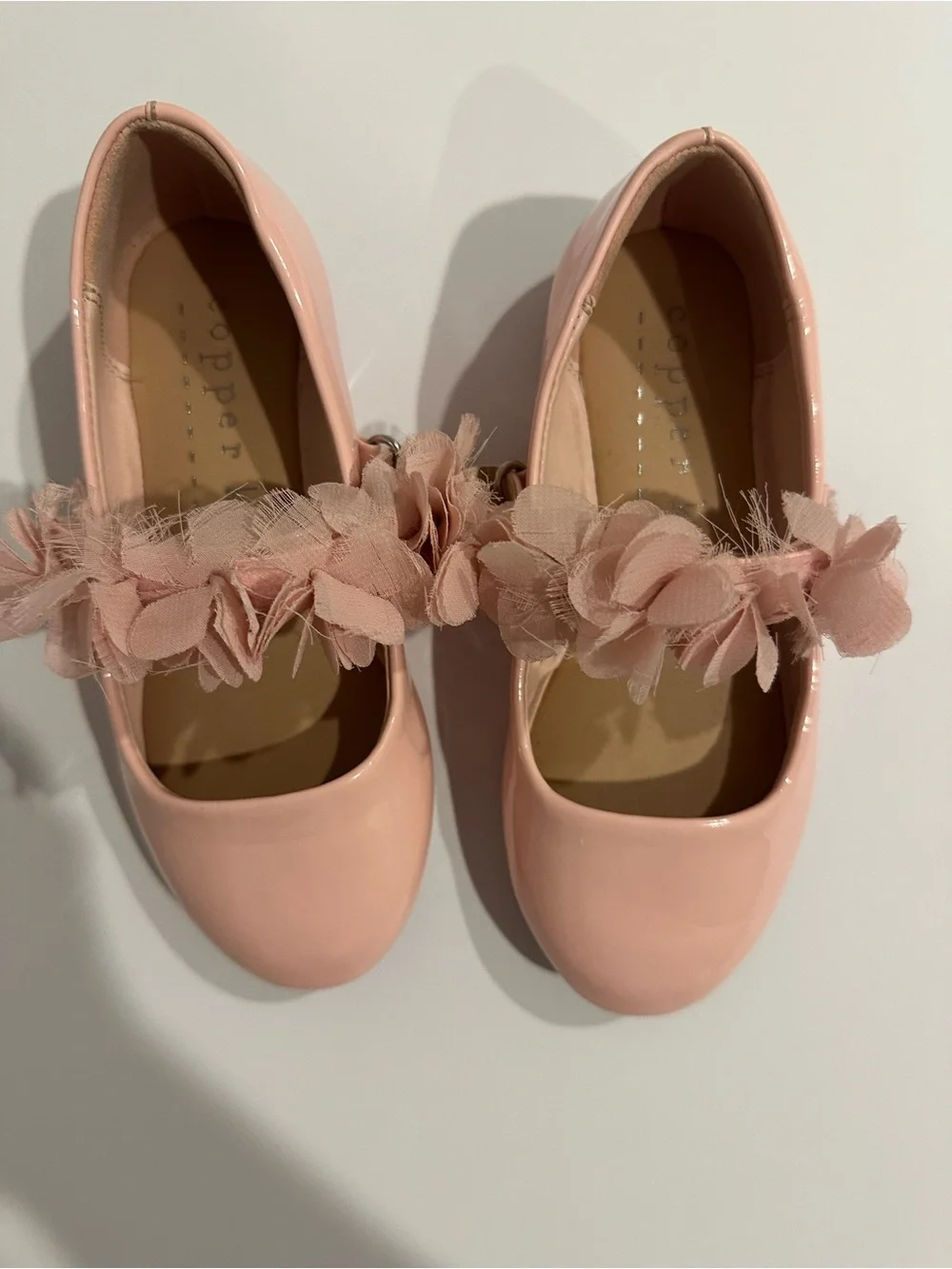 Copper Key Girls Blossom Chiffon Floral Mary Jane Shoes Blush Size 11